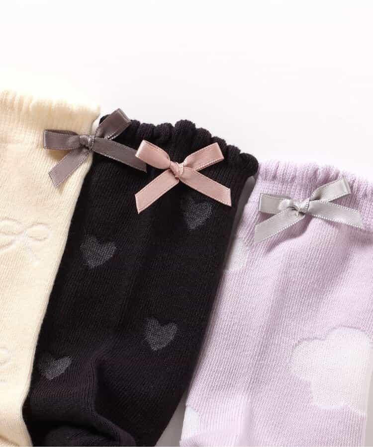 3P套裝 總花紋透明長襪