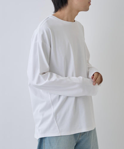 【AW】漸變棉圓弧下襬長袖T恤