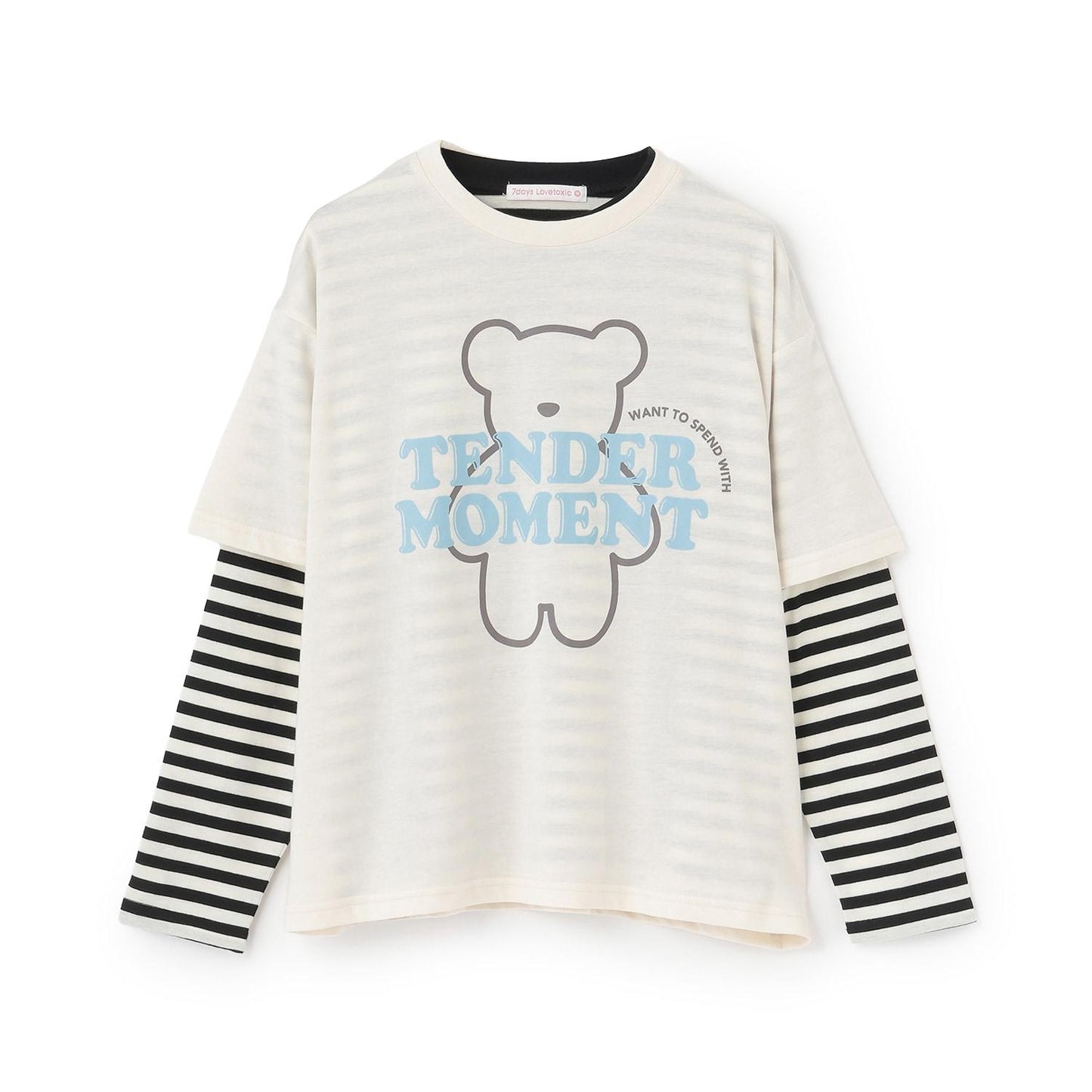 【7days】【吸水速幹／清爽】寬鬆短袖T恤+長袖T恤套裝