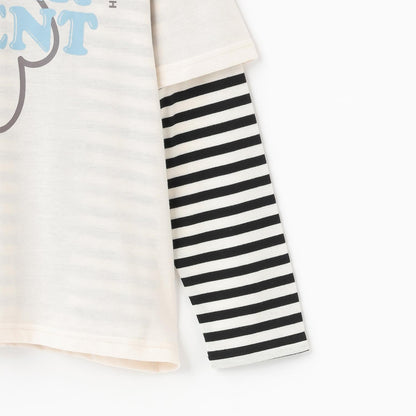 【7days】【吸水速幹／清爽】寬鬆短袖T恤+長袖T恤套裝