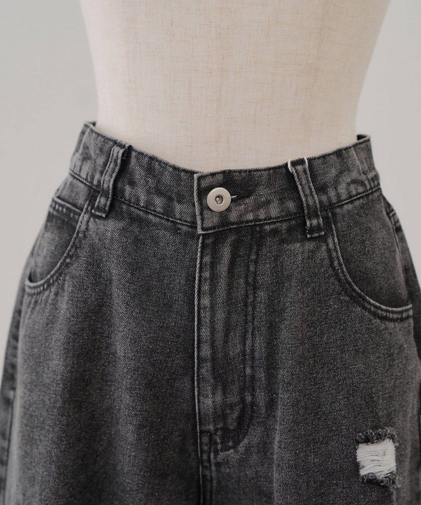 旬顏！損傷蕾絲牛仔褲