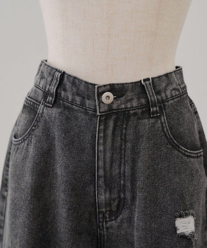 旬顏！損傷蕾絲牛仔褲