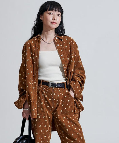 鄉村風格燈花圖案燈花布襯衫＜可搭配套裝＞