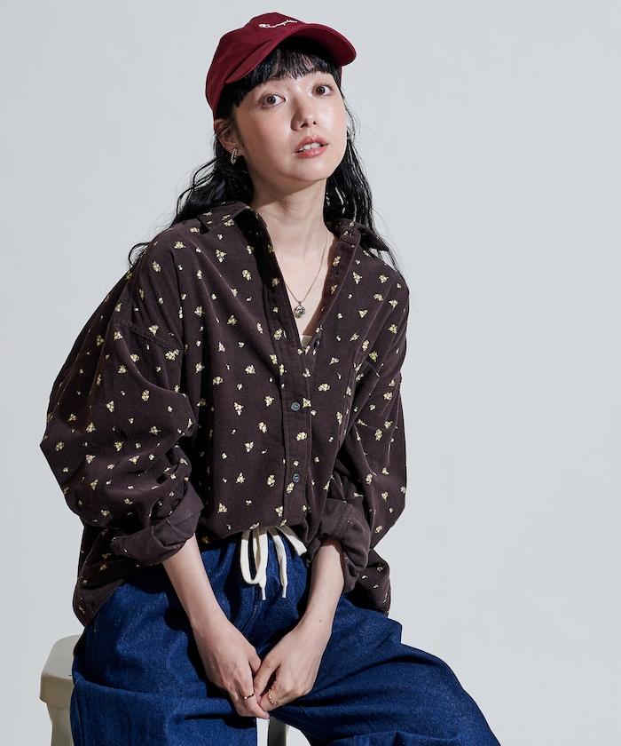 鄉村風格燈花圖案燈花布襯衫＜可搭配套裝＞