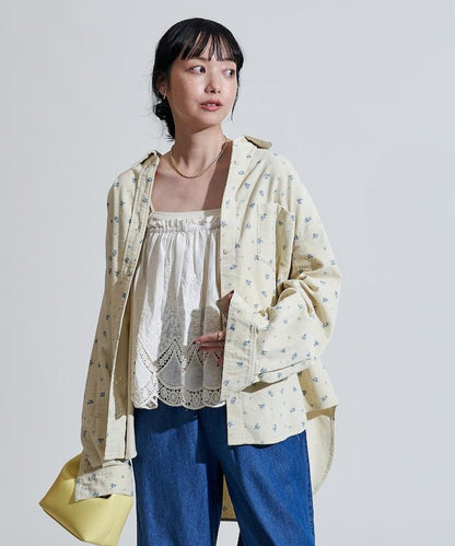 鄉村風格燈花圖案燈花布襯衫＜可搭配套裝＞