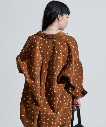 鄉村風格燈花圖案燈花布襯衫＜可搭配套裝＞