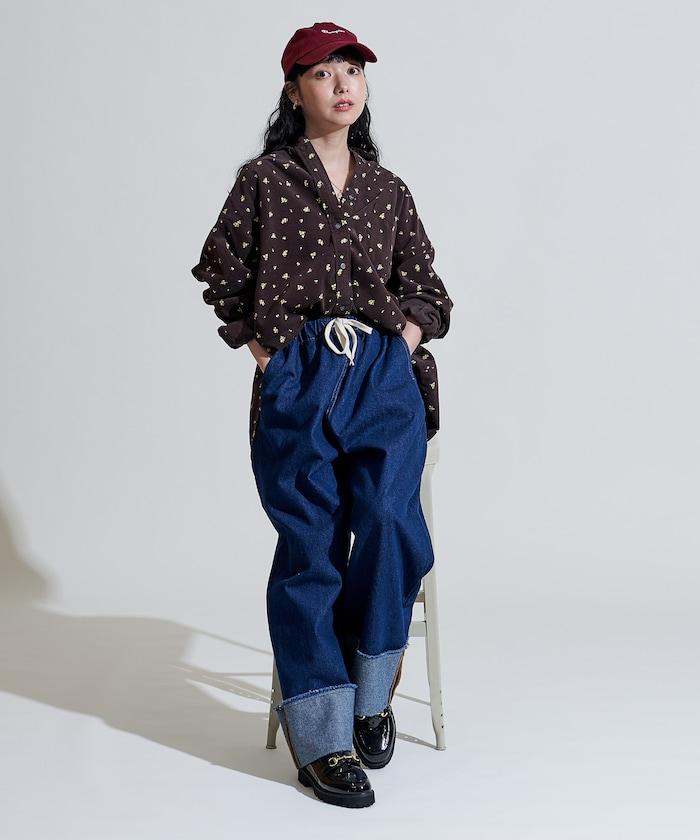 鄉村風格燈花圖案燈花布襯衫＜可搭配套裝＞