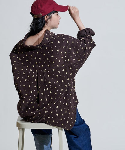 鄉村風格燈花圖案燈花布襯衫＜可搭配套裝＞