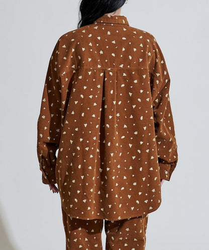 鄉村風格燈花圖案燈花布襯衫＜可搭配套裝＞