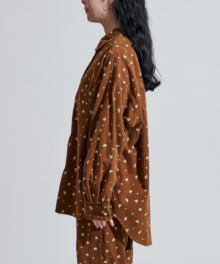 鄉村風格燈花圖案燈花布襯衫＜可搭配套裝＞