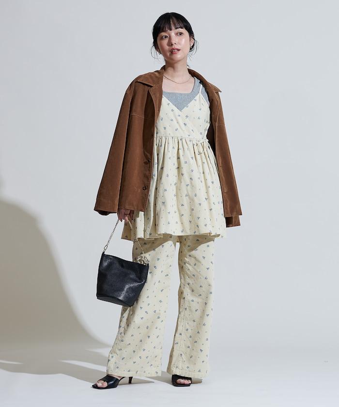 鄉村風格 燈芯絨 背心吊帶衫＜套裝搭配款＞