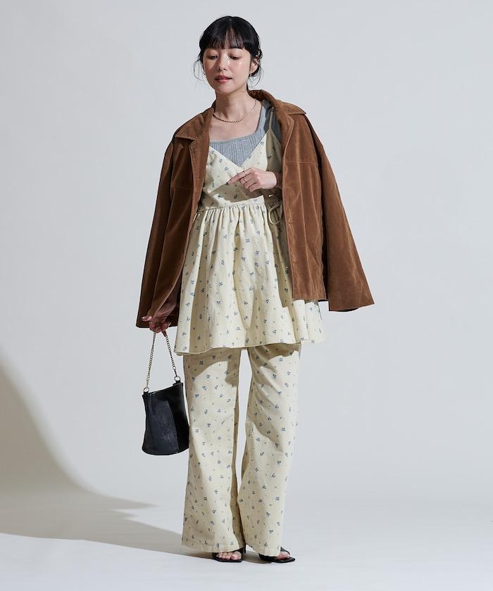 鄉村風格 燈芯絨 背心吊帶衫＜套裝搭配款＞