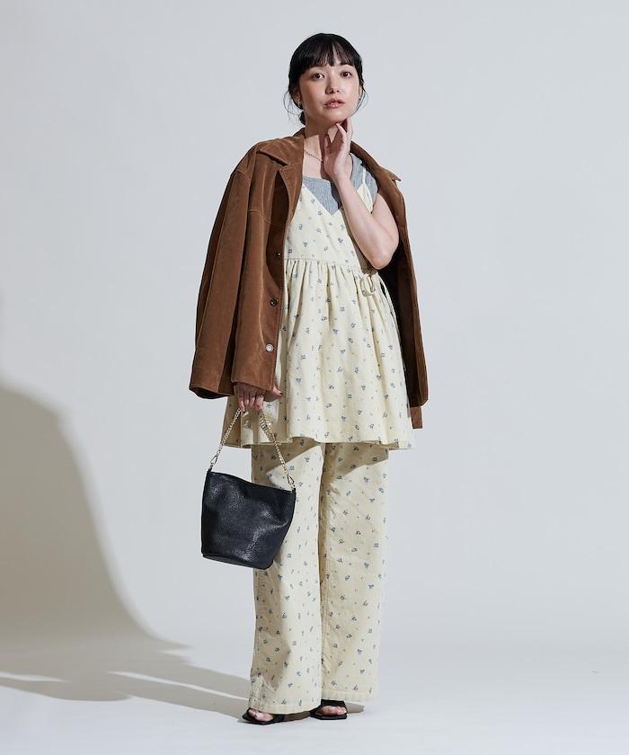 鄉村風格 燈芯絨 背心吊帶衫＜套裝搭配款＞