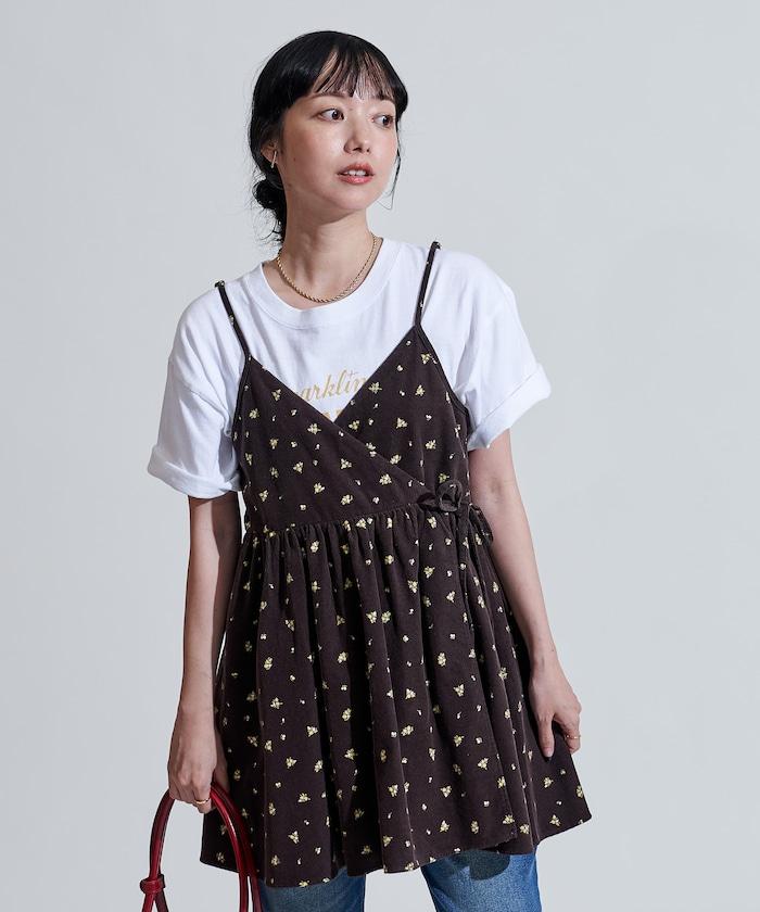 鄉村風格 燈芯絨 背心吊帶衫＜套裝搭配款＞