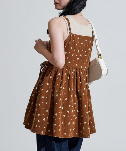 鄉村風格 燈芯絨 背心吊帶衫＜套裝搭配款＞