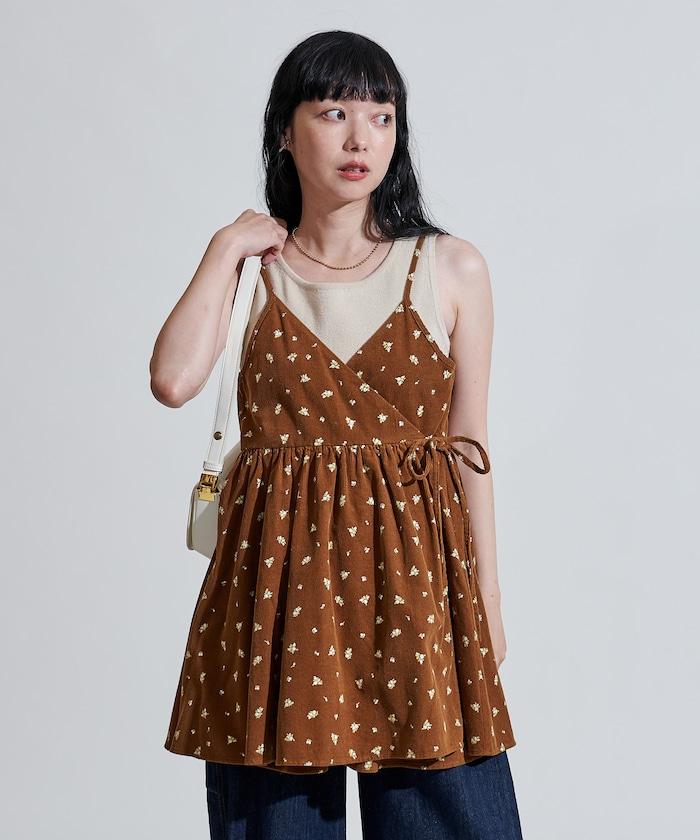 鄉村風格 燈芯絨 背心吊帶衫＜套裝搭配款＞