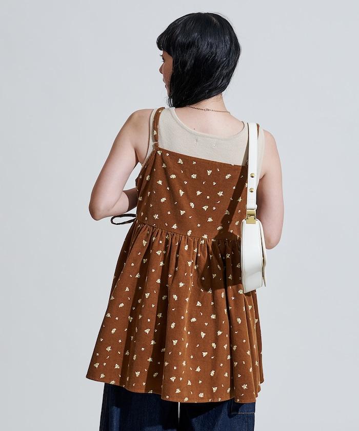 鄉村風格 燈芯絨 背心吊帶衫＜套裝搭配款＞