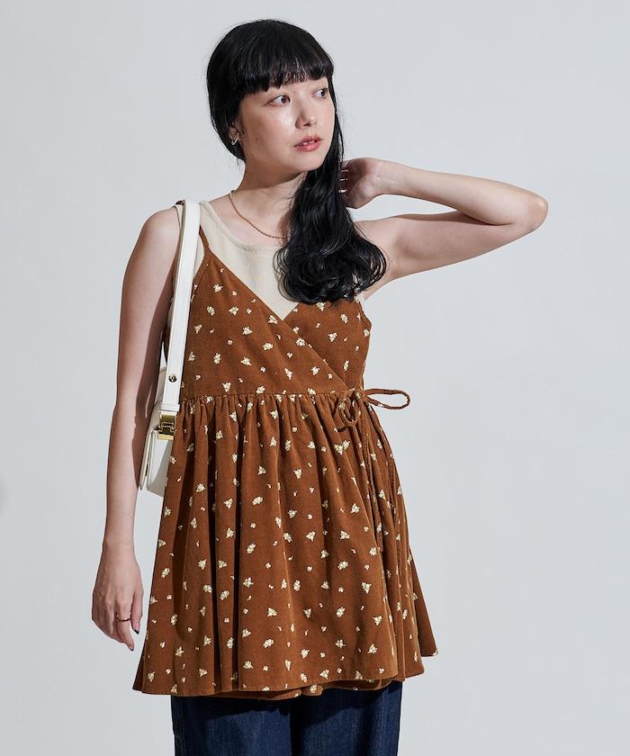 鄉村風格 燈芯絨 背心吊帶衫＜套裝搭配款＞