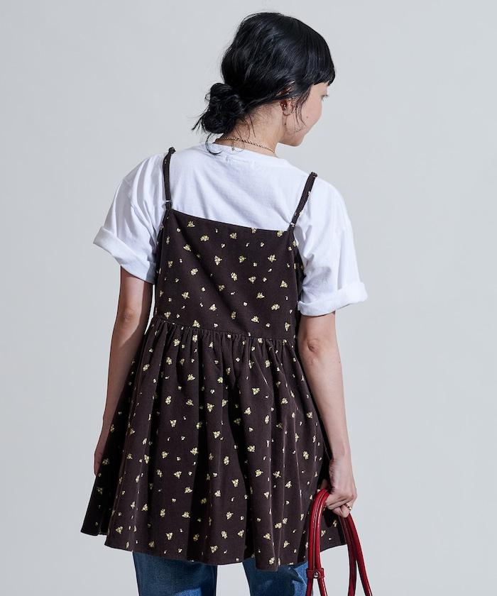 鄉村風格 燈芯絨 背心吊帶衫＜套裝搭配款＞