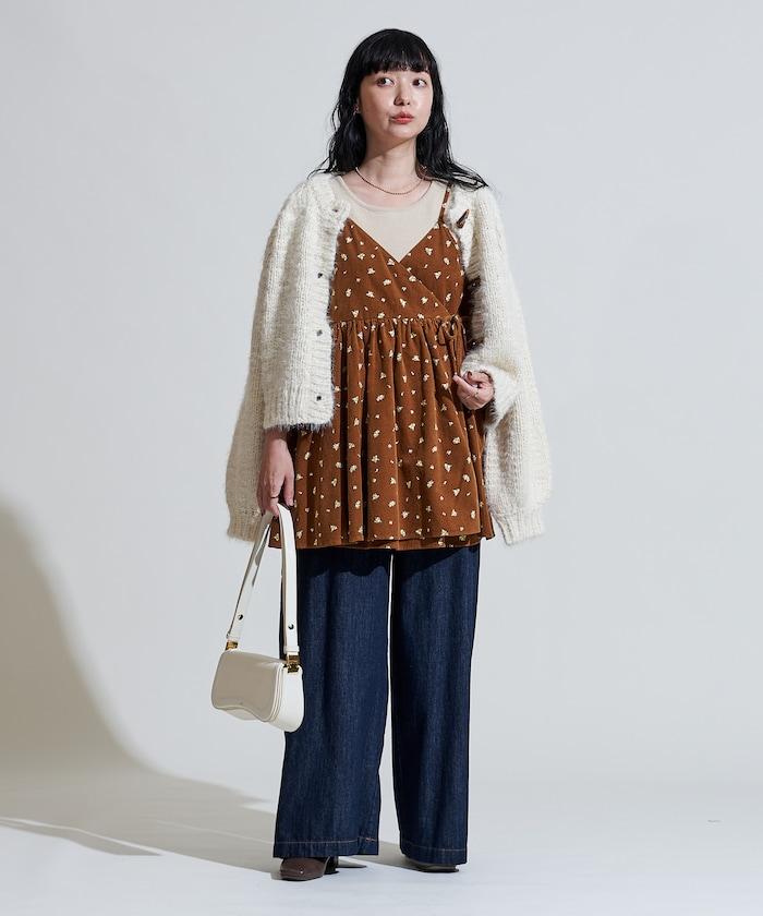 鄉村風格 燈芯絨 背心吊帶衫＜套裝搭配款＞