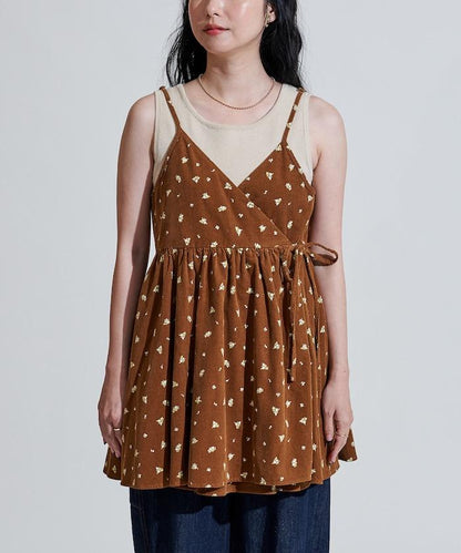 鄉村風格 燈芯絨 背心吊帶衫＜套裝搭配款＞