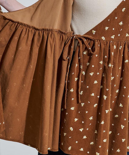 鄉村風格 燈芯絨 背心吊帶衫＜套裝搭配款＞