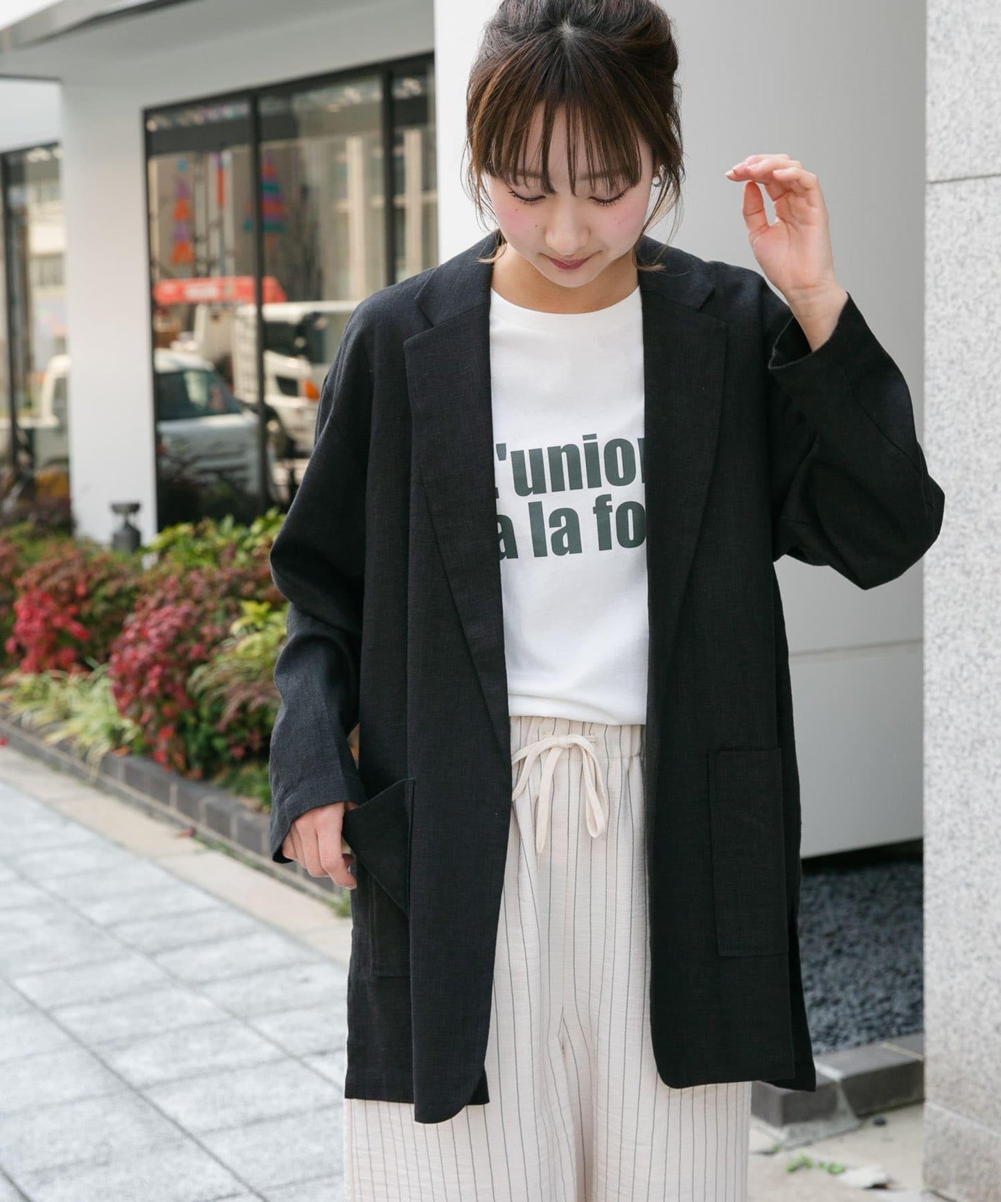 亞麻人造絲西裝外套