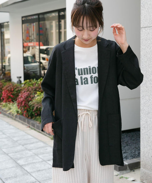 亞麻人造絲西裝外套