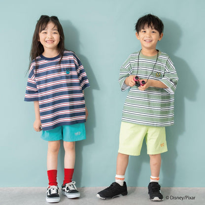 【怪獸電力公司】多色條紋寬鬆短袖T恤