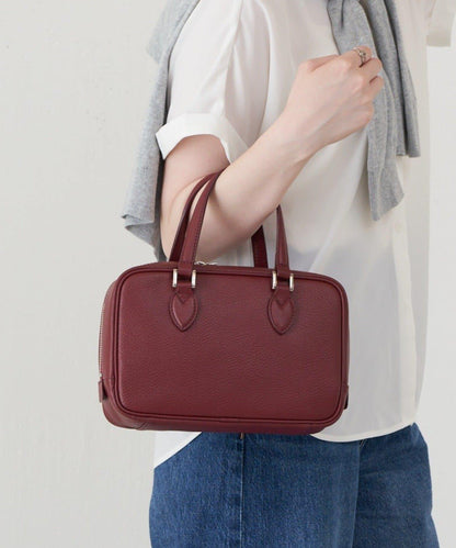 收縮皮革2WAY迷你波士頓包