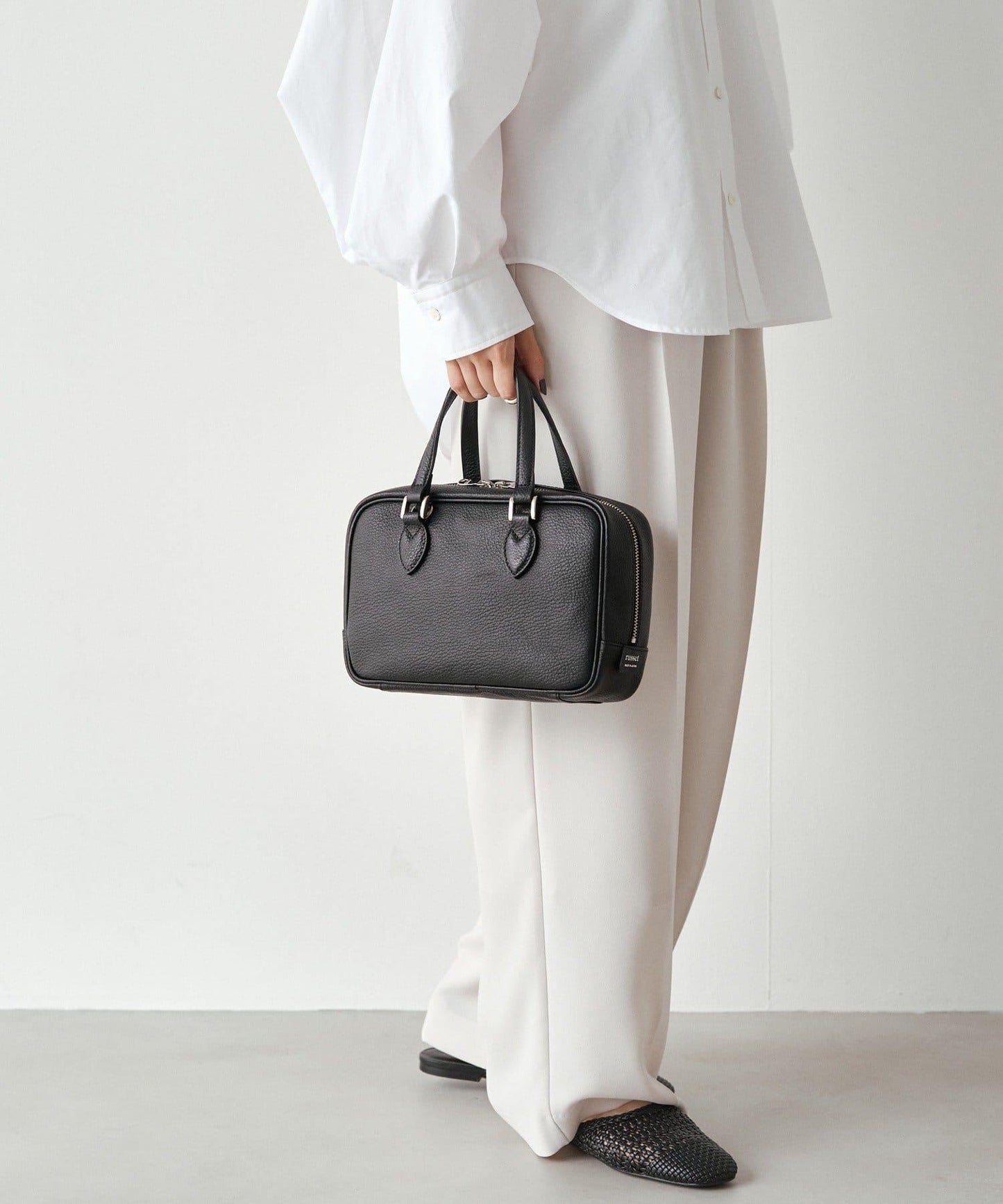 收縮皮革2WAY迷你波士頓包