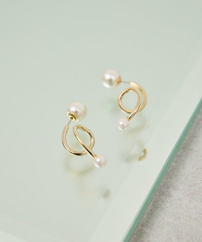 螺旋珍珠耳釘