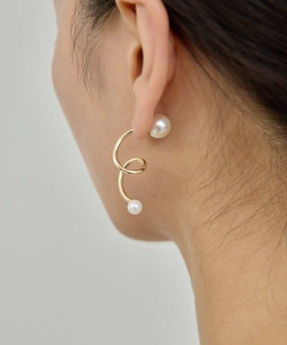 螺旋珍珠耳釘