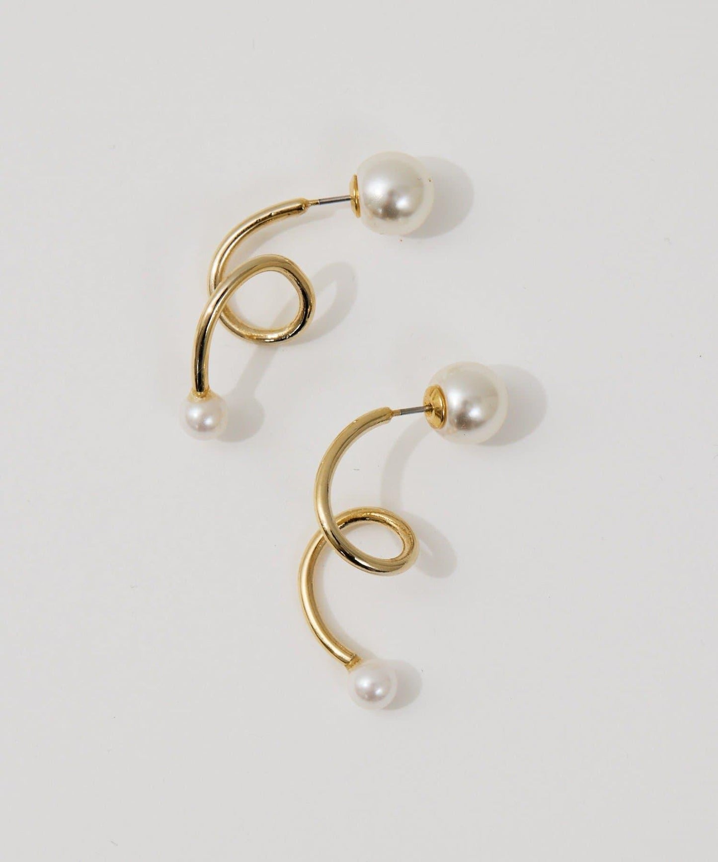 螺旋珍珠耳釘