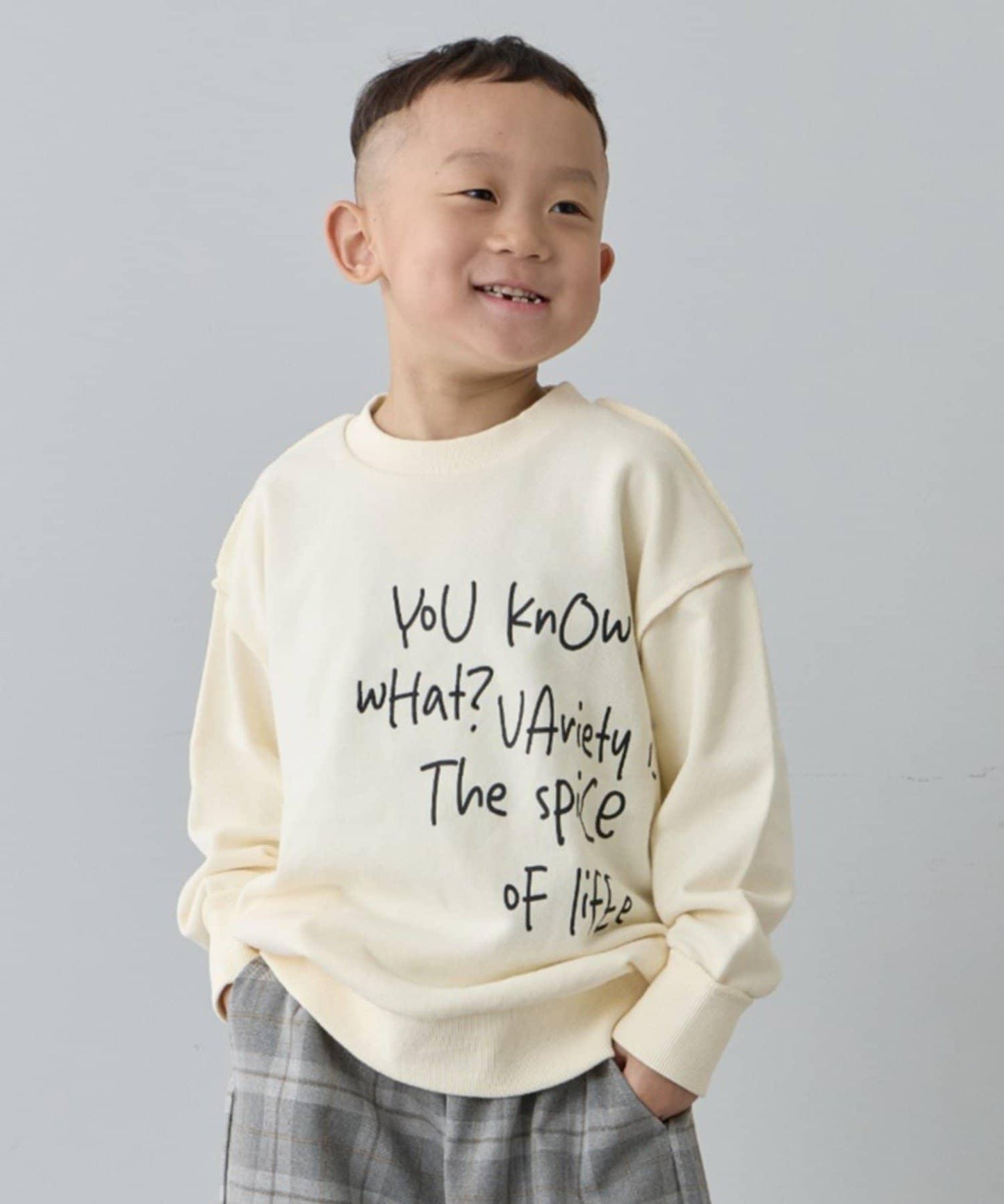 【兒童】【男女通用】標誌刺繡寬鬆衛衣