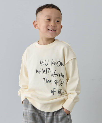 【兒童】【男女通用】標誌刺繡寬鬆衛衣