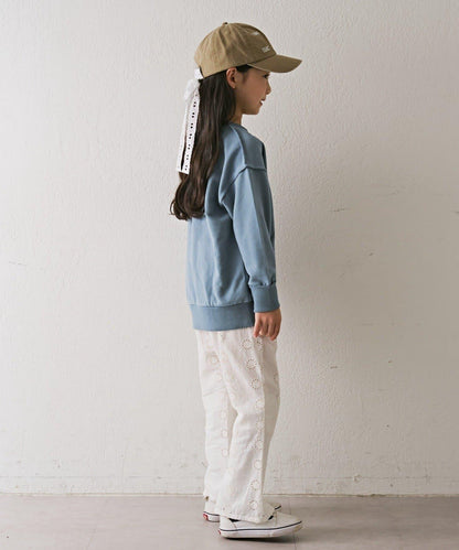 【兒童】【男女通用】標誌刺繡寬鬆衛衣