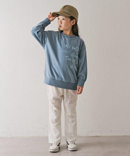 【兒童】【男女通用】標誌刺繡寬鬆衛衣