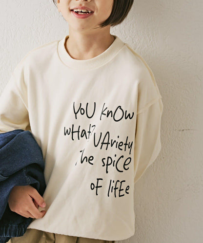 【兒童】【男女通用】標誌刺繡寬鬆衛衣