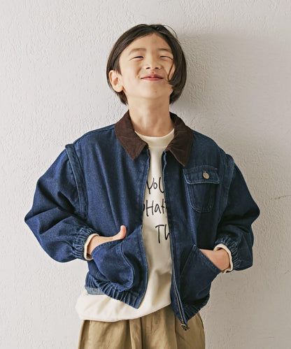 【兒童】【男女通用】標誌刺繡寬鬆衛衣