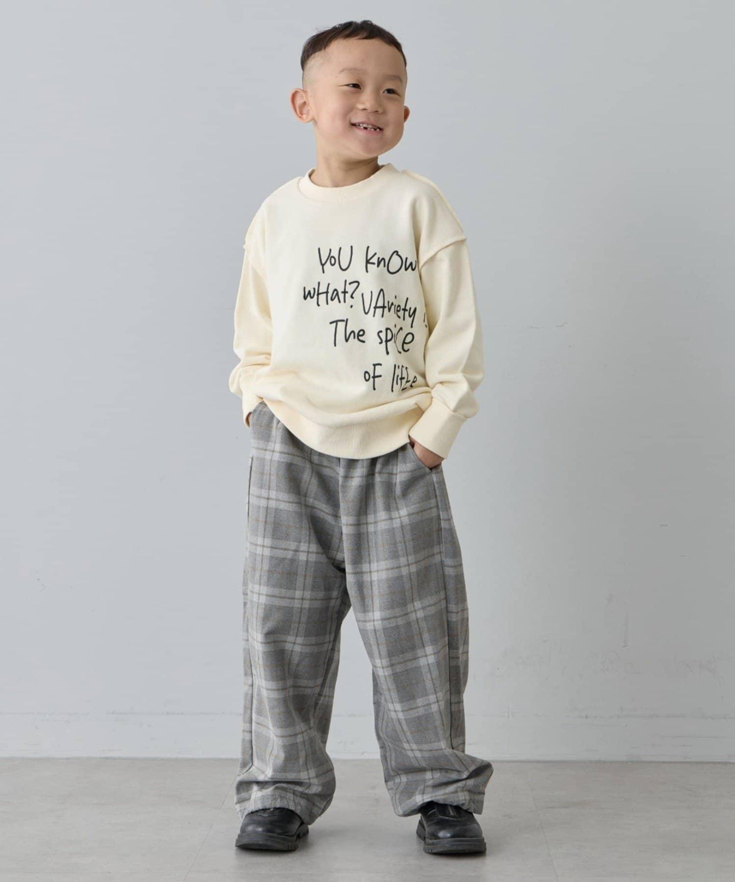 【兒童】【男女通用】標誌刺繡寬鬆衛衣