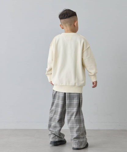 【兒童】【男女通用】標誌刺繡寬鬆衛衣