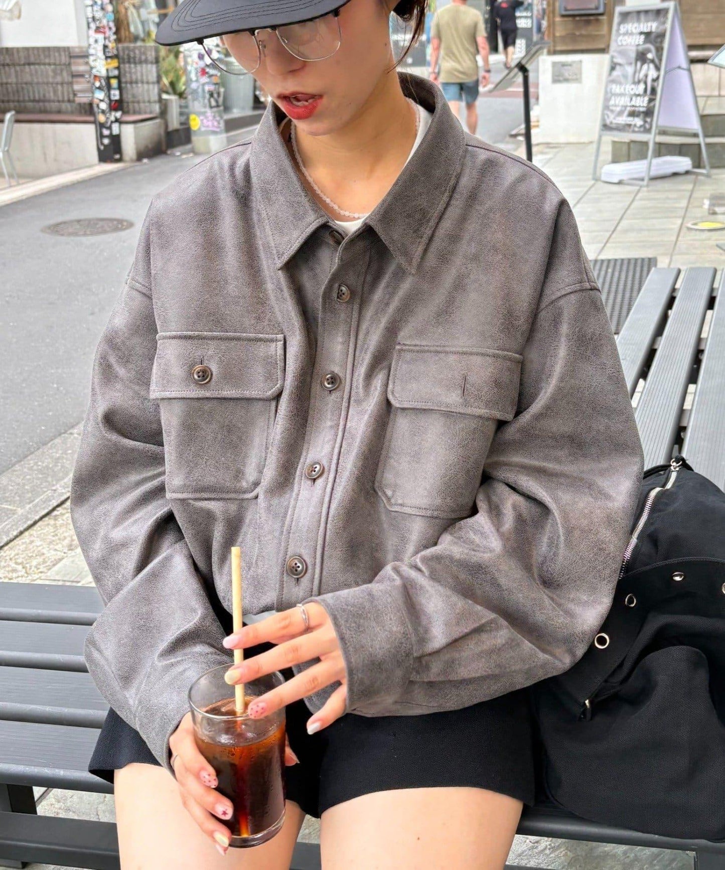 【男女通用】皮襯衫夾克