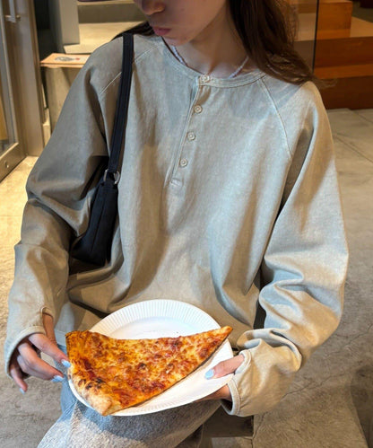 【男女通用】顏料半開領T恤