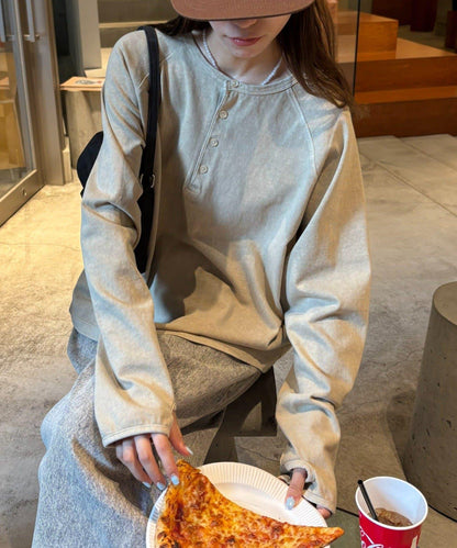 【男女通用】顏料半開領T恤