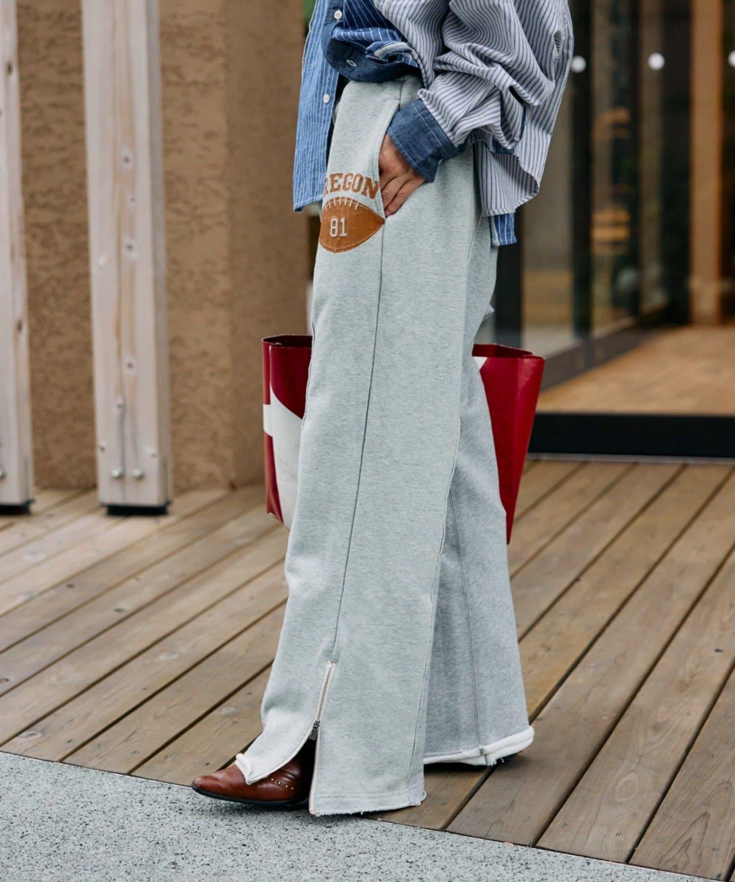 etsinta改良款拉鍊喇叭褲