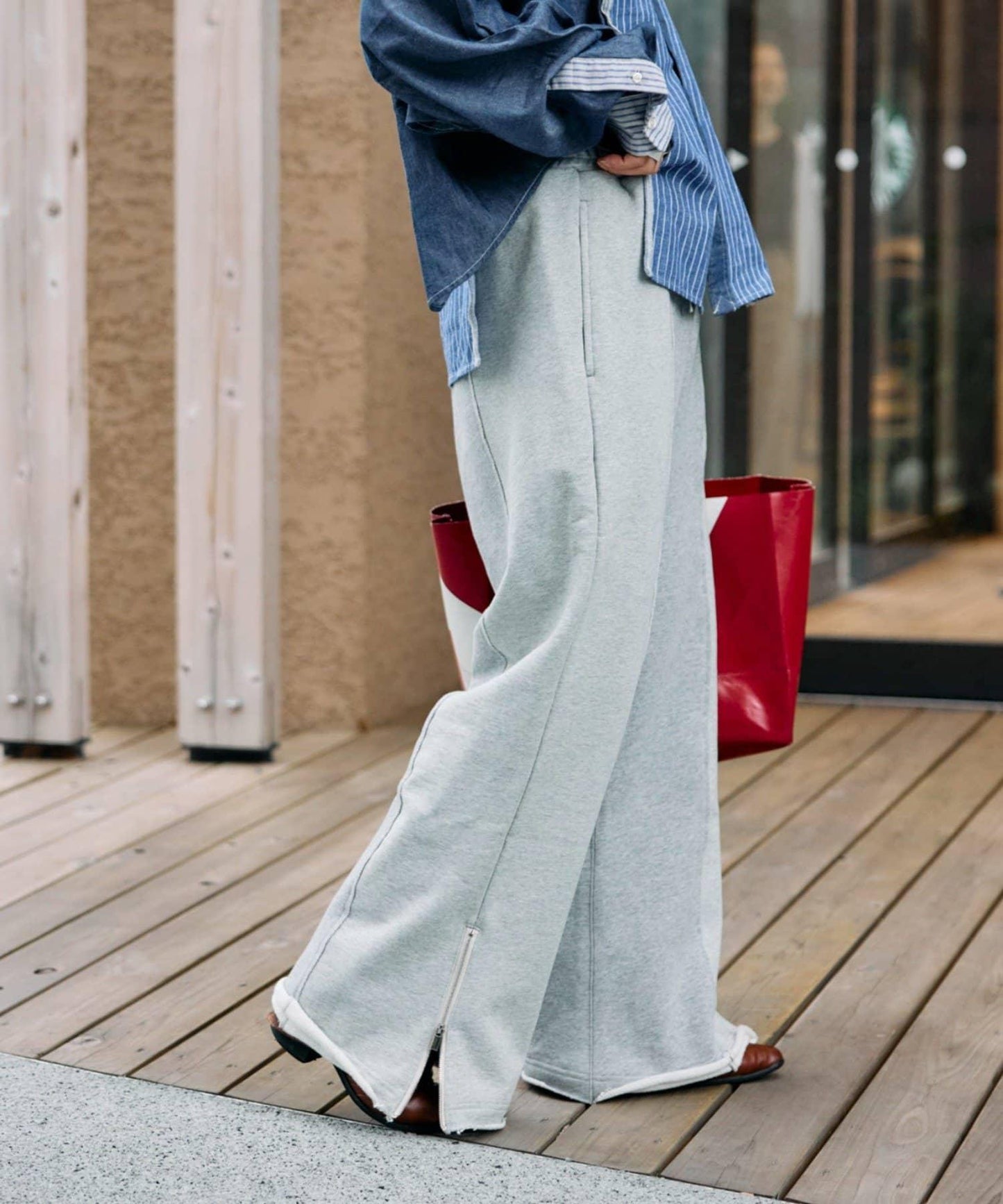 etsinta改良款拉鍊喇叭褲