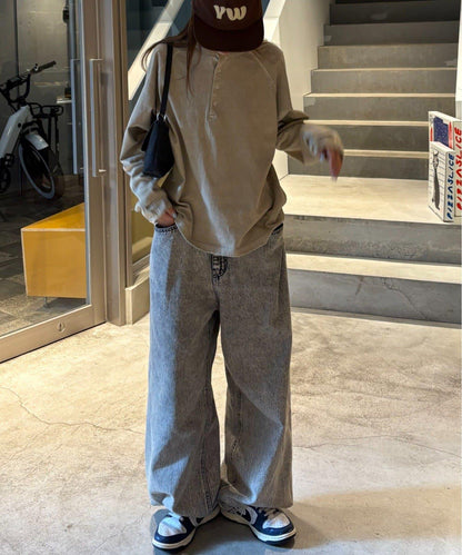 【男女通用】顏料半開領T恤