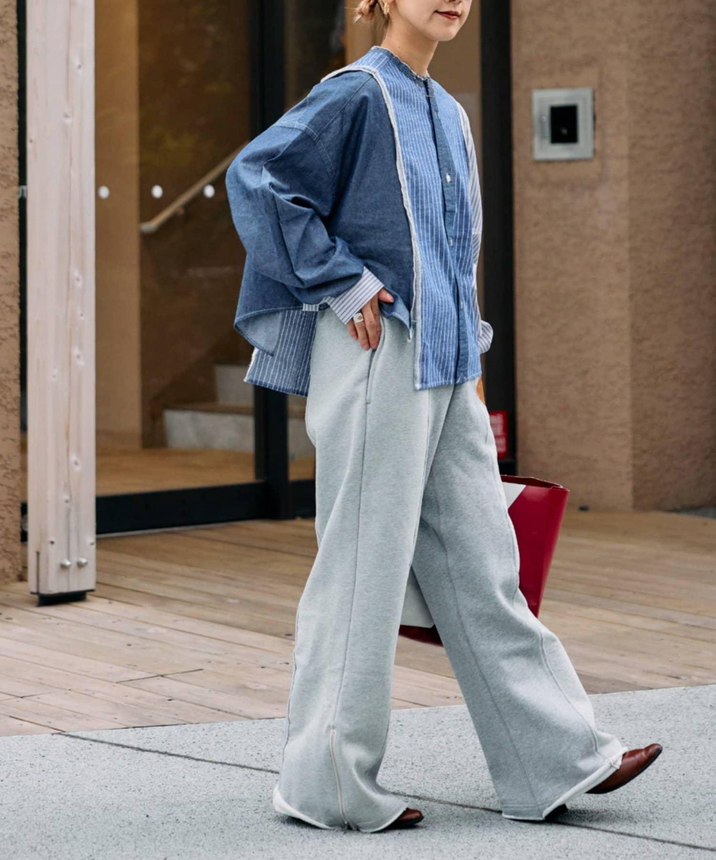 etsinta改良款拉鍊喇叭褲