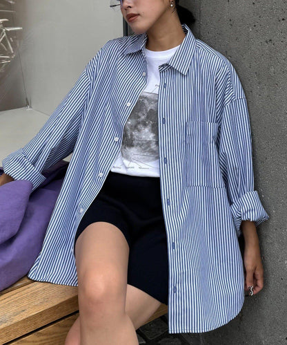 【男女通用】寬鬆剪裁常規領款多色襯衫